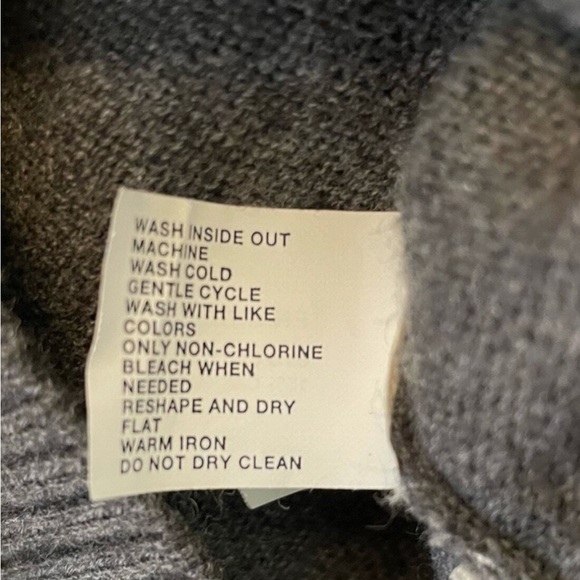 Luxury soft cashmere/cotton button cardigan sweater gray/black - Picture 4 of 8